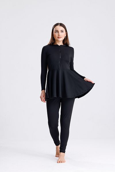 medipek Halbgeschlossene Leggings mit Reißverschluss und Hijab-Badeanzug