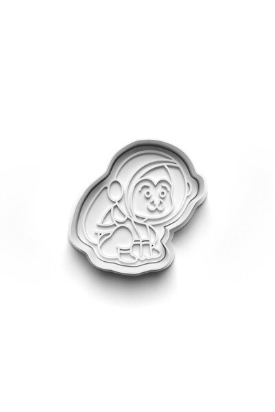 Adana Pasta Malzemeleri Astronaut Monkey Cookie Cutter and Stamp 3D-0189_1