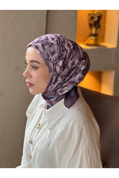 Modakaşmir Petunia Pattern Cotton Scarf