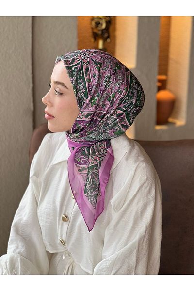 Modakaşmir Flower Path Pattern Cotton Scarf