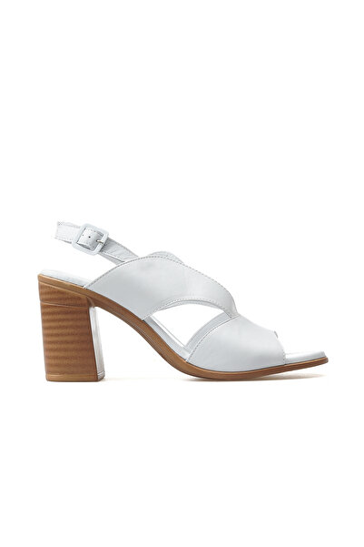 Venüs Women's Genuine Leather Orthopedic Sole Heeled Daily Sandals (36-40) 24Y 24381500 Y Z White