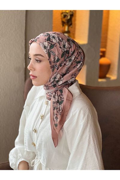 Modakaşmir Petunia Pattern Cotton Scarf
