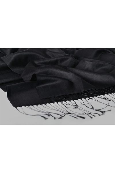 ARMANDA Kroren Solid Color Silky Shawl 4026-black