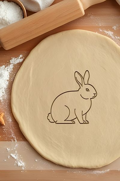 oalpo Rabbit Cookie Mold, Dough Shaper, Biscuit Mold, Easy Cutting Tip