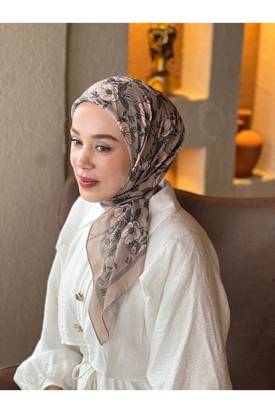 Modakaşmir Petunia Pattern Cotton Scarf