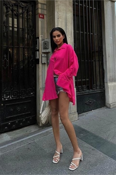 Butik Cămașă de in decupată cu mâneci Alina 3252-08