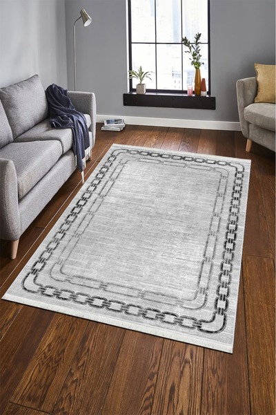 CENTER AVM Gri, Halı Halı Makinede Yıkanabilir Halı Kaymaz Taban Halı