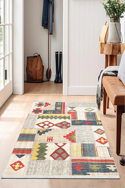 CENTER AVM Renkli, Halı Halı Makinede Yıkanabilir Halı Kaymaz Taban Halı