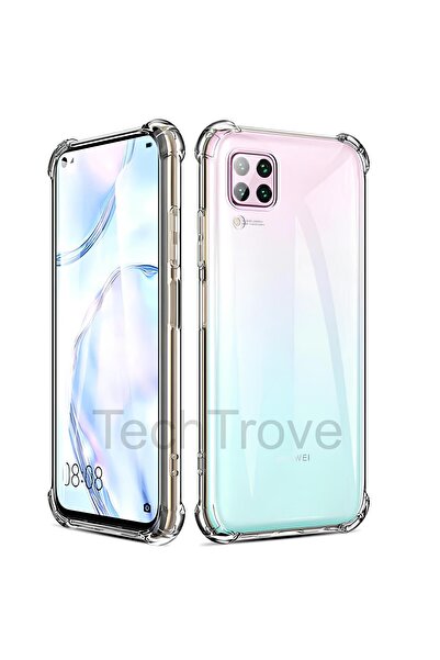 TechTrove Huawei P40 Lite Kılıf Şeffaf Ekstra Darbe Korumalı Kapak