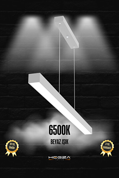 Hegza Lighting Lineer 120cm ( Gri Kasa, Beyaz Işık ) Ledli Sarkıt Modern Led ...
