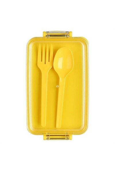 MBB ETİCARET 2 Compartments Multi-Purpose 900 ml Capacity Durable Feeding Container with Fork and Spoon Food Box