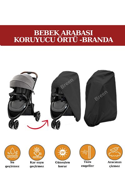 Breen Baby Stroller Tarpaulin Black Protective Cover Waterproof Protects from Dust