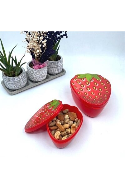 N&M STORE Set of 2 Nesting Strawberry Model Storage and Nutrition Containers (550 ml + 250 ml)