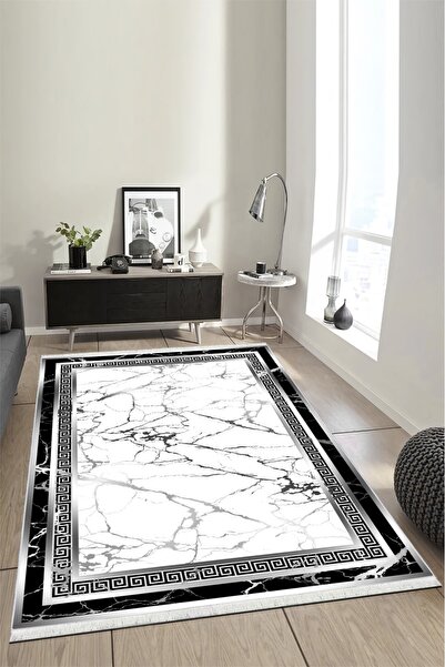 CENTER AVM Siyah, Halı Halı Makinede Yıkanabilir Halı Kaymaz Taban Halı