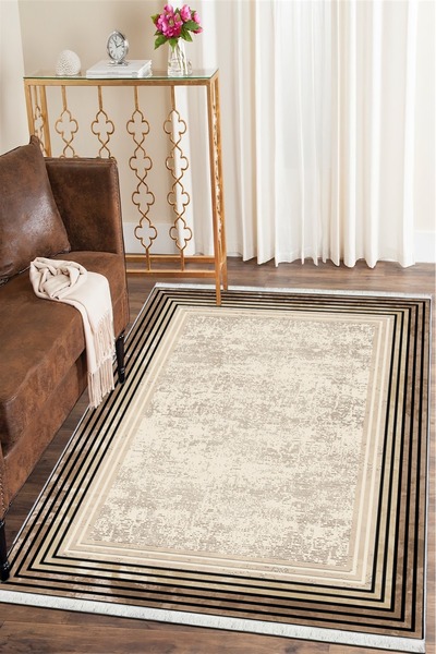 CENTER AVM Kahverengi, Halı Halı Makinede Yıkanabilir Halı Kaymaz Taban Halı