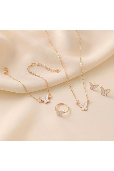 zehracatasariim Elegant Children and Youth Butterfly Necklace Set of 4