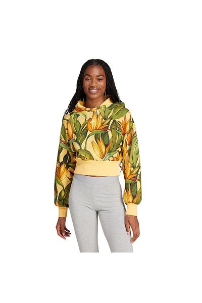 adidas Hanorac galben pentru femei Farm Hoodie Jd6282