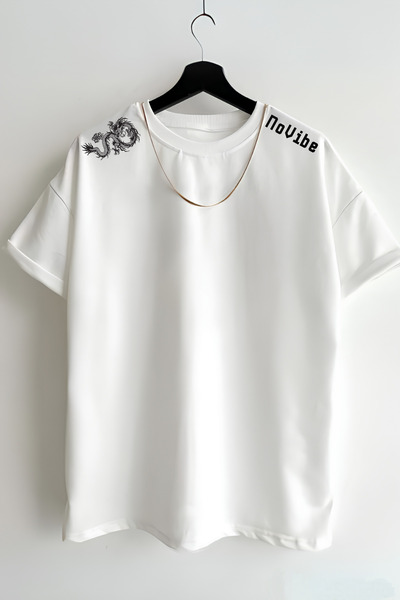 Elfa Tekstil Unisex Novibe Printed Crew Neck T-Shirt