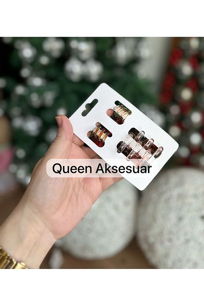 QUEEN AKSESUAR 3-Piece Colorful Transparent Shiny Glass Appearance Bone Butterfly Latch Buckle Set Coffee Black