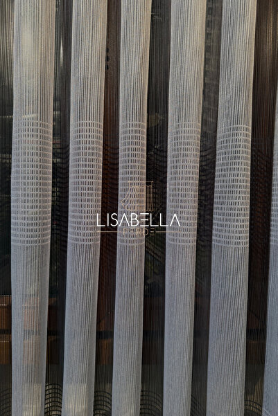 LisabellaHome Modernia Тюль Антрацитовий Сірий Геометричне відображення елегантності міста (1x3 щільний шов)