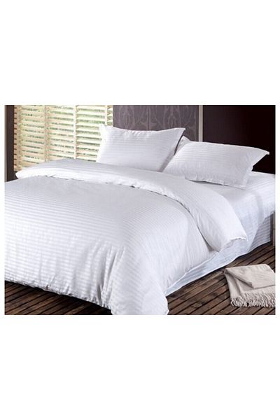 OEM XXL Elegance double bed linen, damask, 1cm stripe, cotton, 160 g/m2, with rectangular pillowcase