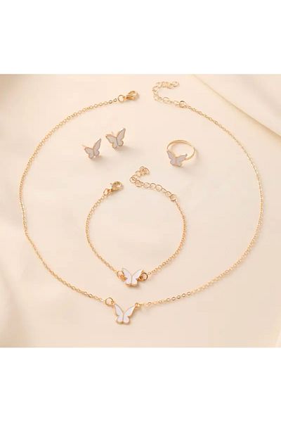 zehracatasariim Elegant Children and Youth Butterfly Necklace Set of 4