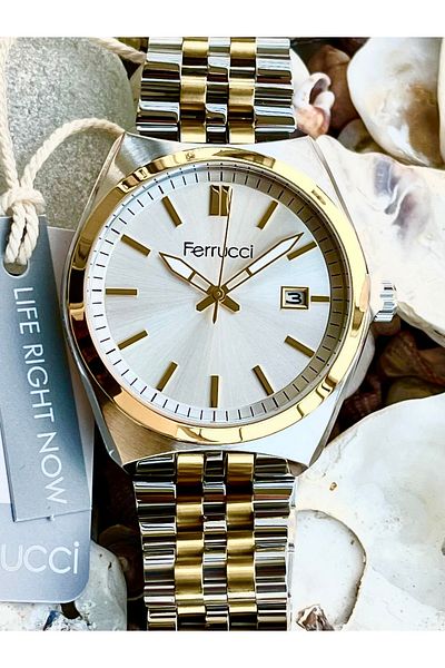 Ferrucci Ferruci Men's Watch Steel 3 Atm with 2 Years Warranty and Bracelet Gift