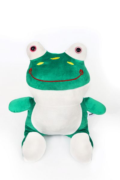 Moontoys Plush Pillow with Frog Figure - Green - 35X20 cm