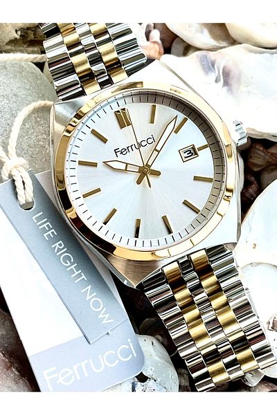 Ferrucci Ferruci Men's Watch Steel 3 Atm with 2 Years Warranty and Bracelet Gift