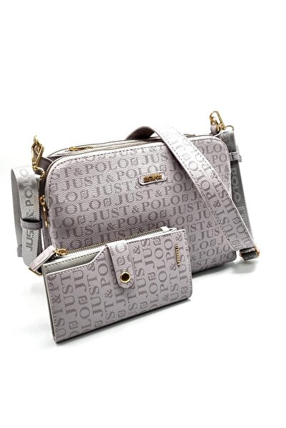 Just Polo JP Women's 5 Compartment Adjustable Long Strap Bag Wallet Set
