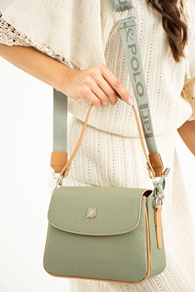 Just Polo JP Geantă de mână și de umăr pentru femei, verde, cu două bretele, ...