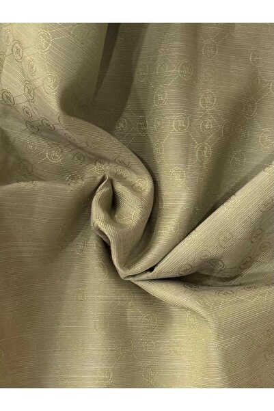Vakko Cotton Silk Monogram Shawl 40752-Khaki