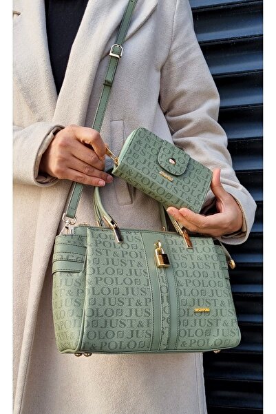 ÇANTAM GELSİN Geantă de mână și de umăr verde pentru femei, cu 4 compartiment...