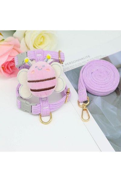 Choice S Purple Hot Pet Portable Breast Back Dog Bee Breast Strap Walking Dog Leash Out Leash Small And Med