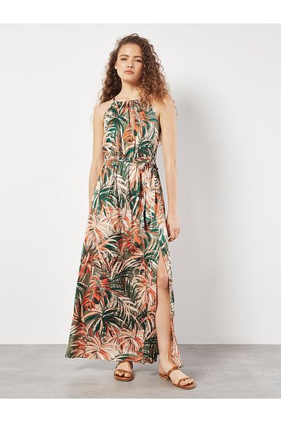 Apricot Tropisches Midikleid Von Painterly