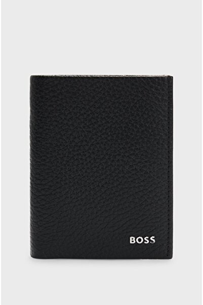 BOSS Erkek Mat Deri 2 Ana Bölmeli Astarlı Siyah Kartlık 50536072-001