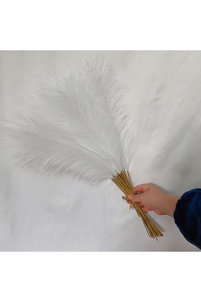 Choice White 55CM 10PCS Fluffy Pampas Grass Boho Decor Flower Fake Plant Reed Simulated Wedding Party Home