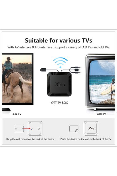 Generic صندوق تلفزيون X96 Mini 2021 بنظام Android 10.0 إصدار مطور X96q 2 جيجابايت 16 جيجابايت صندوق فك التشفير الذكي يدعم رباعي النواة
