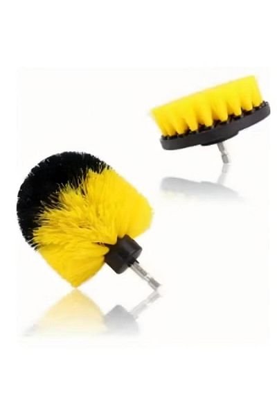 Generic 4-Piece Stiff Bristle Drill Brush Yellow/Black 20.2x16.6x12.6cm