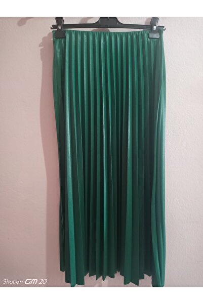 hoaryage Довга спідниця з ефектом шкіри та тонким плісированим низом - на талії гумка