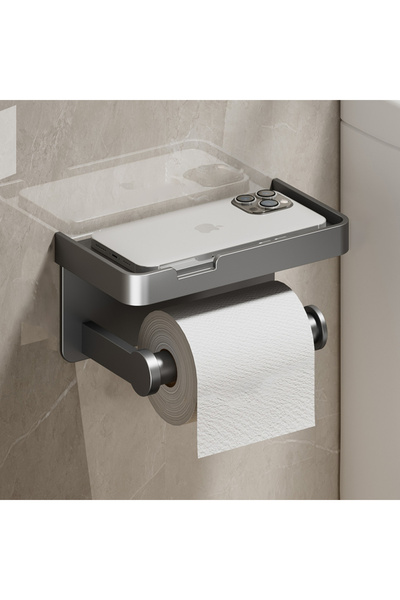 Choice حامل ورق من سبائك الألومنيوم رمادي اللون مثبت على الحائط، حامل ورق توا...