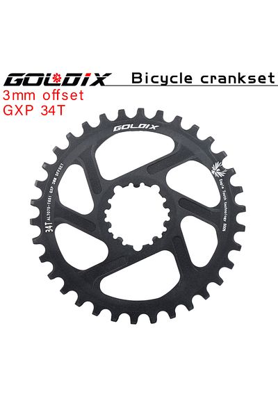 GOLDIX 3mm offset 34T GOLDIX Bicycle Chainring Wide Narrow Chainwheel 30/32/34/36/38T Crankset Crown for Sr