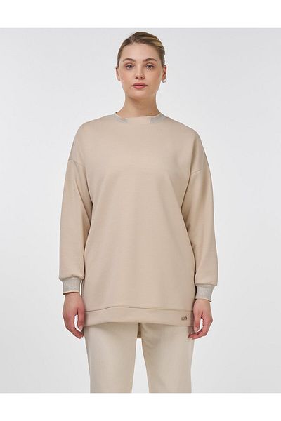 KYR Φούτερ Ribbed Crew Neck Ανοιχτό Μπεζ