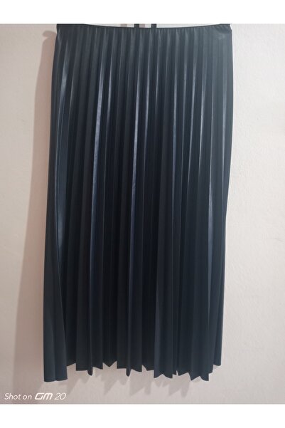 hoaryage Довга спідниця з ефектом шкіри та тонким плісированим низом - на талії еластичний пояс