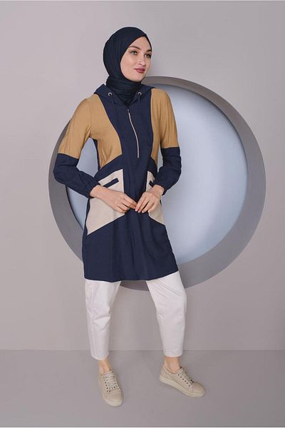 Alvina 41377 Model Color Block Tunic