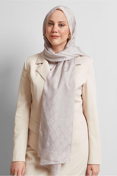 Alvina Alvi̇na Jacquard Monogram Shawl 8542