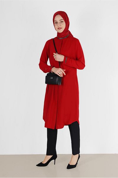 Alvina Stone Detailed Cuff and Collar Tunic 4913