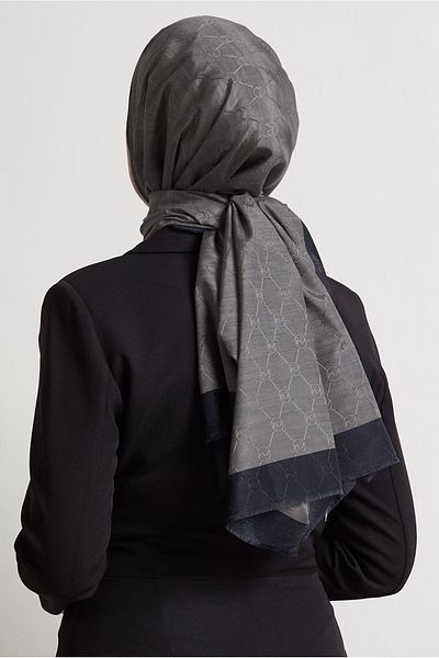 Alvina Alvi̇na Jacquard Monogram Shawl 8542