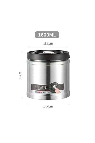 Choice 1600ml 304 Stainless Steel Vacuum Sealed Jug Coffee Beans Airtight Container Kitchen Food Grains Can