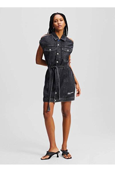 Karl Lagerfeld Jeans Siyah Kadın Denim Elbise A2W13023